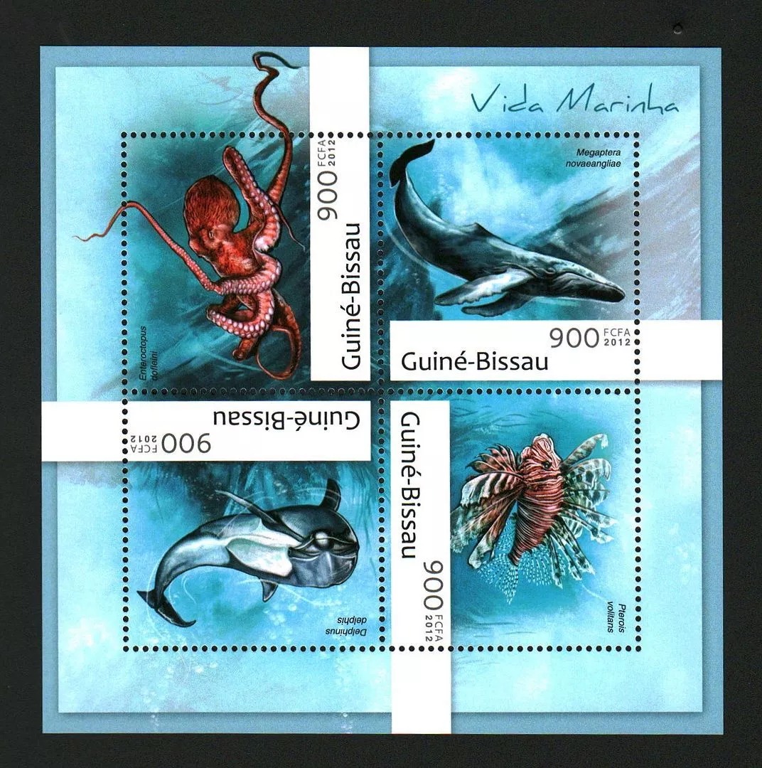 Guinea Bissau 2012 Marine life Fish M/S MNH