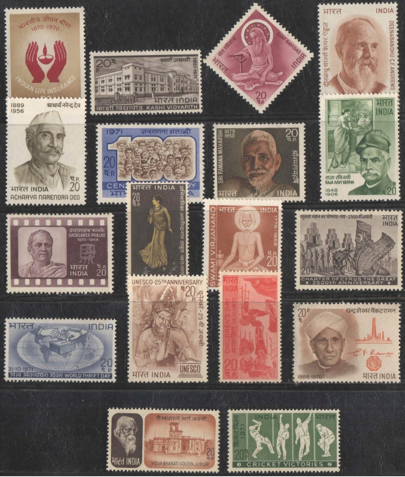 India 1971 Year Pack Complete Set MNH
