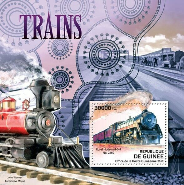 Guinee 2012 Trains M/S MNH
