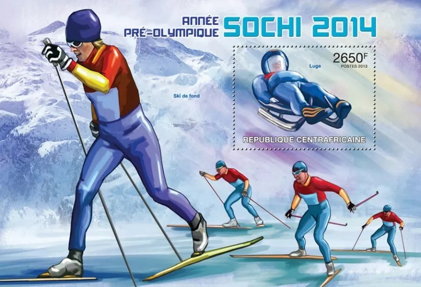 central Africa 2015 Sochi b M/S MNH