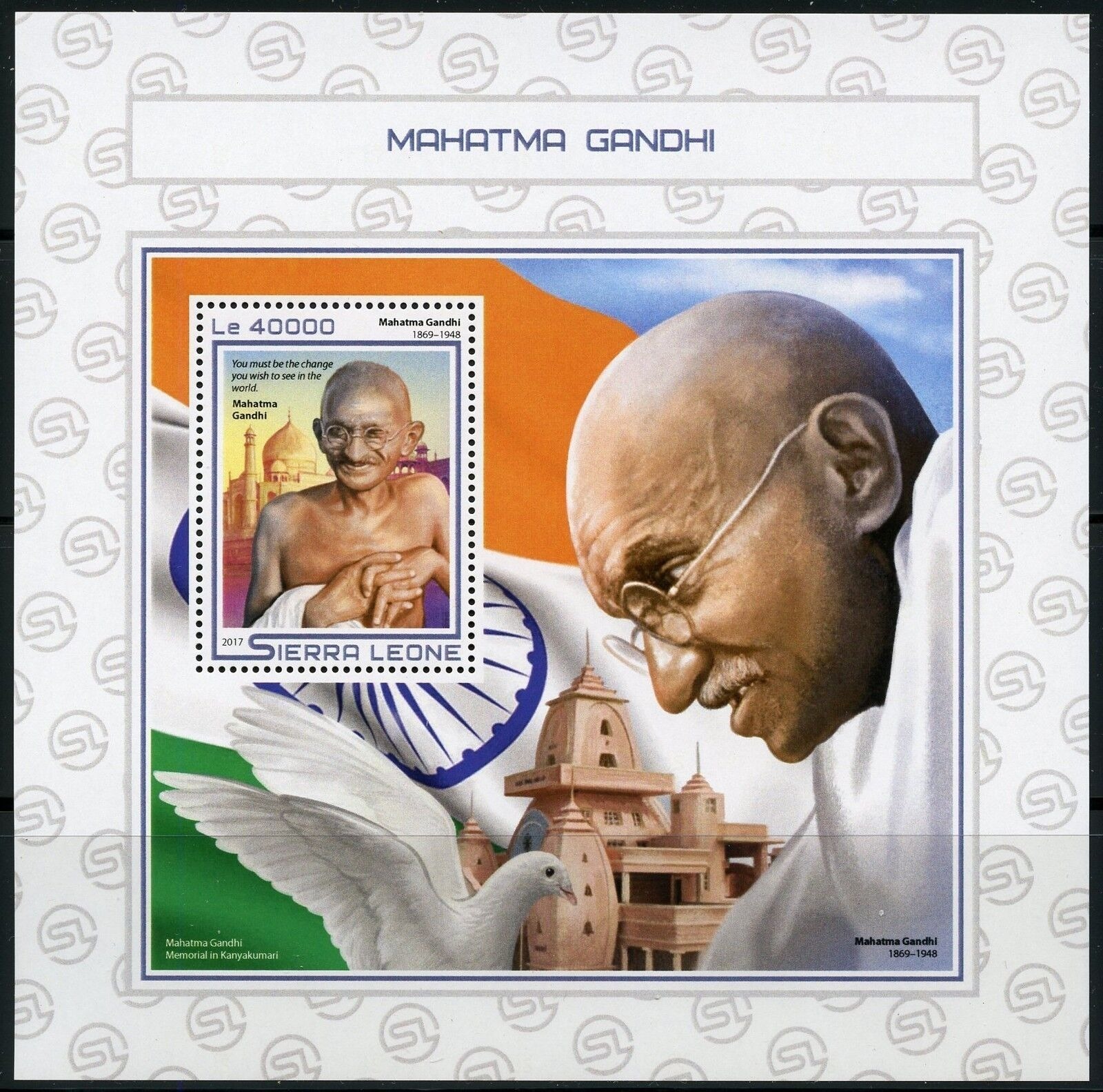 Sierra Leone 2017 Mahatma Gandhi M/S MNH
