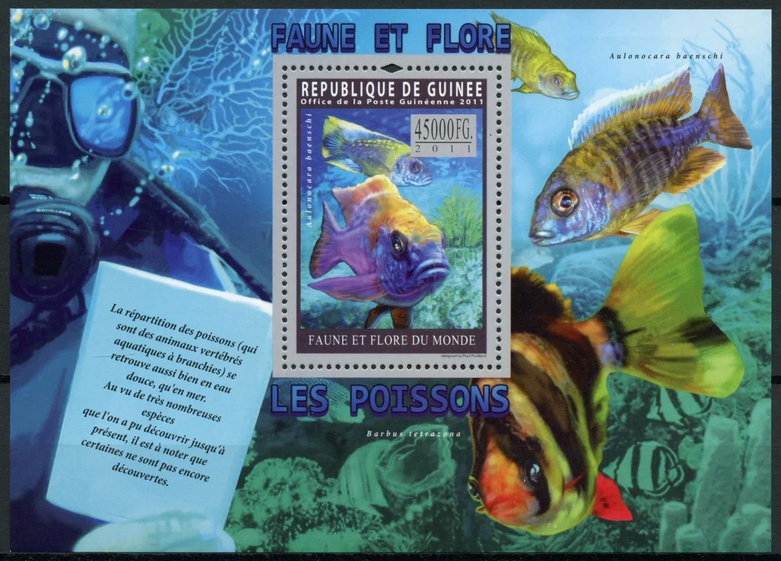 Guinee 2011 Fish M/S MNH