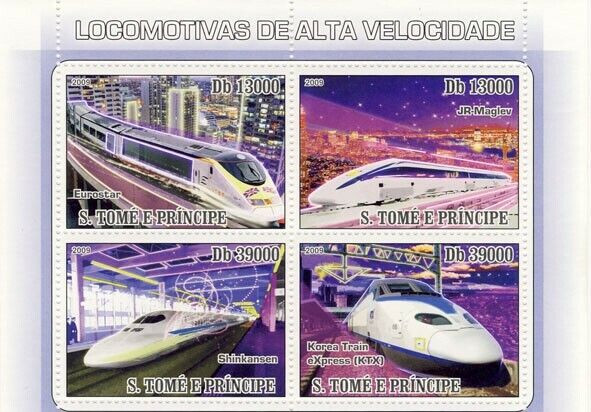 Sao Tome 2009 Speed Trains Stamp M/S MNH