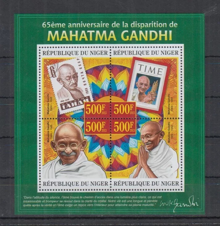 Niger 2013 Mahatma Gandhi M/S MNH