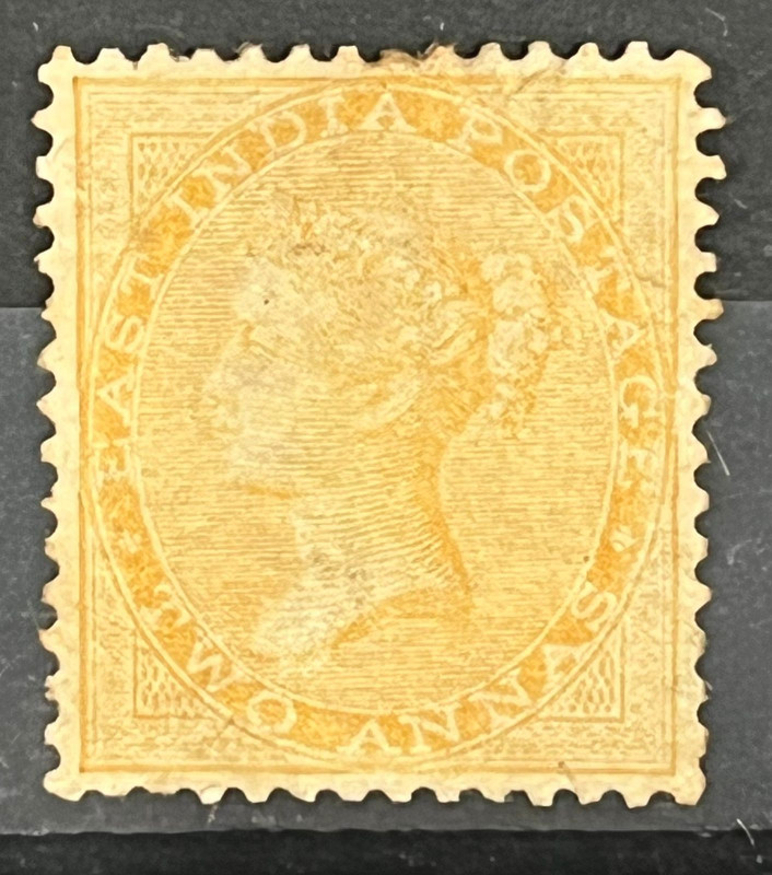 India 1856 QV East India NO WATERMARK SG 43 2as Yellow Mint SG Cat Val £1600