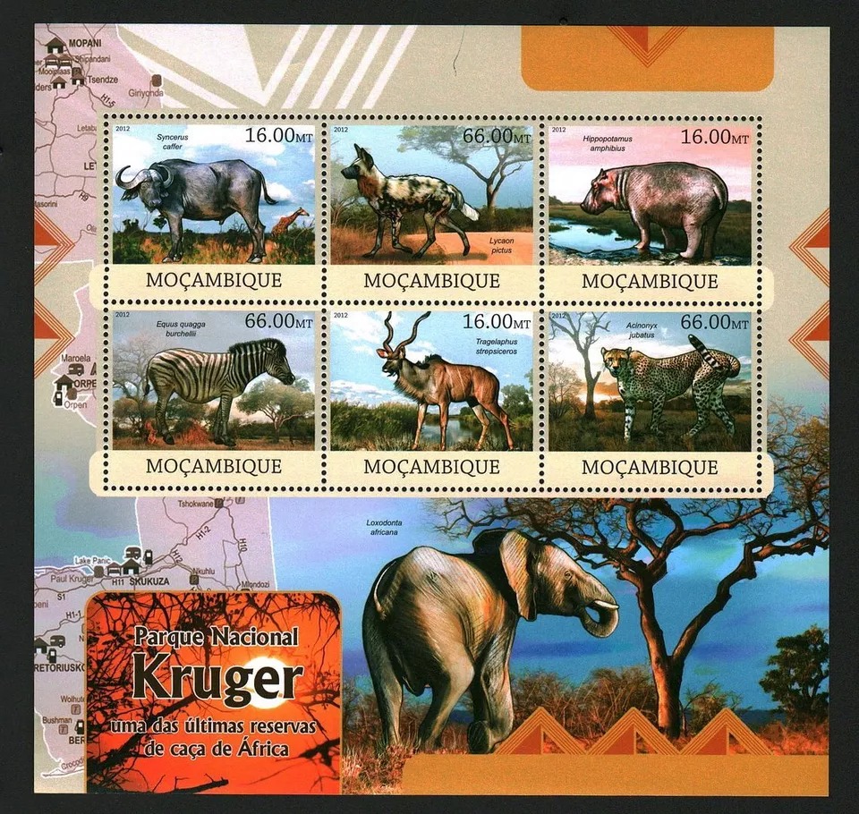 Mozambique 2012 National Park Kruger Africa Animals M/S MNH