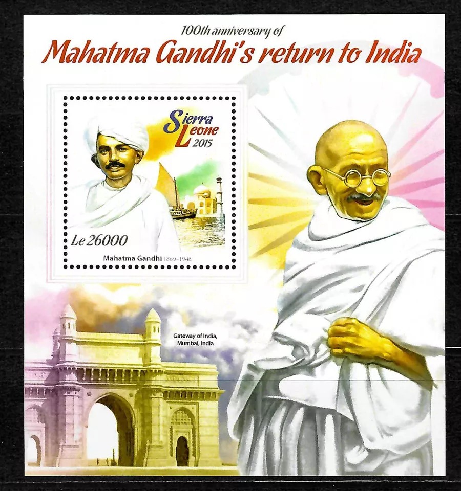 Sierra Leone 2015 Mahatma Gandhi M/S MNH
