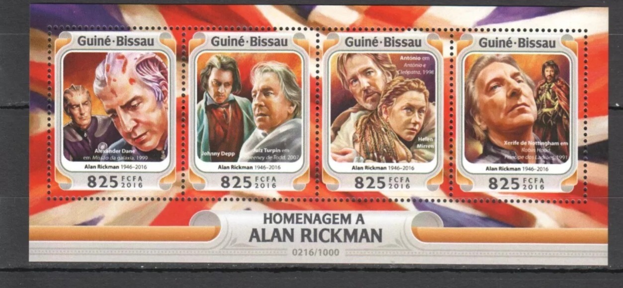 Guinea Bissau 2016 Alan Rickman M/S MNH