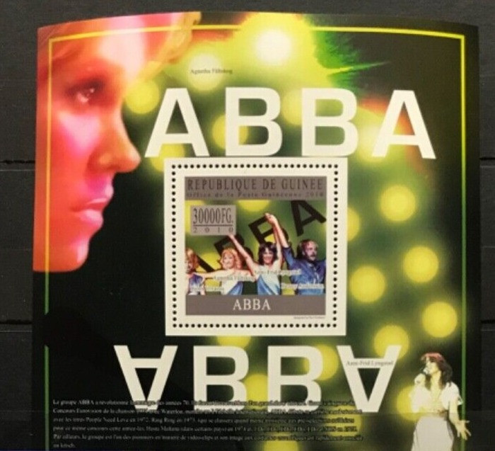 Guinee 2010 Abba Sweden Music M/S MNH