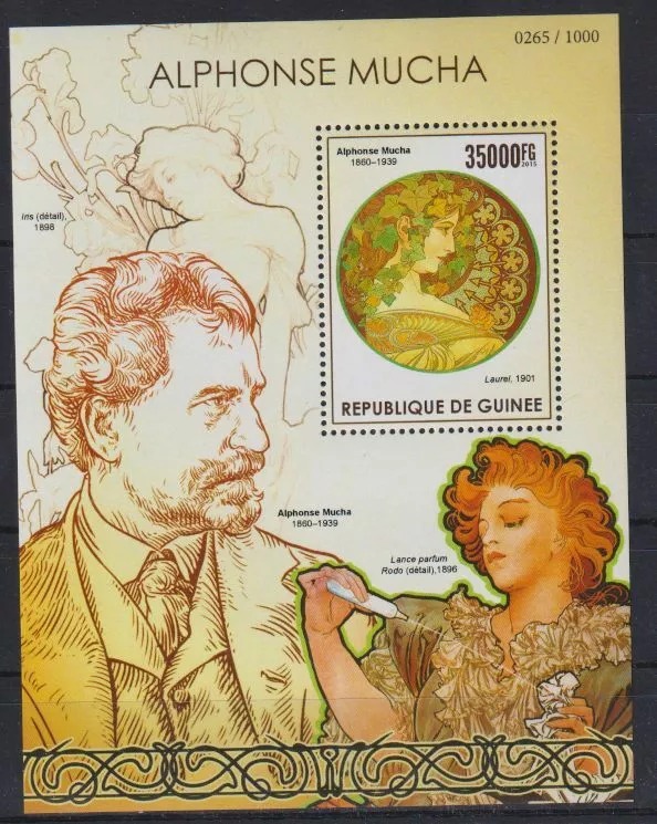 Guinee 2015 Alphonse Mucha M/S MNH