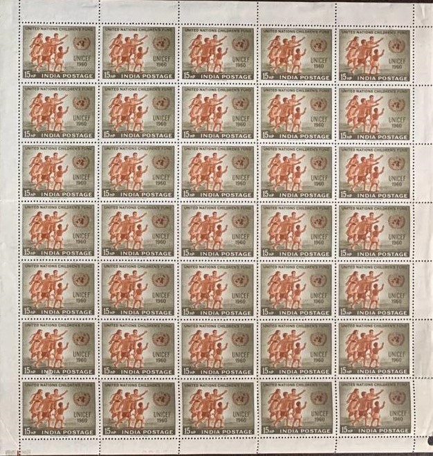 India 1960 UNICEF Day Full Sheet