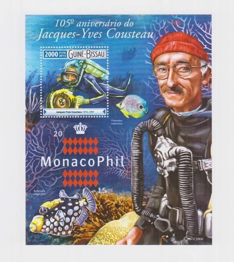 Guinea Bissau 2016 Jacques Yves Cousteau M/S MNH