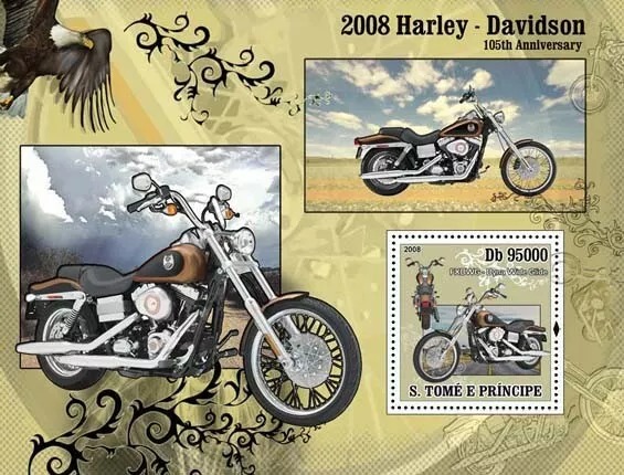 Sao Tome 2008 Motorcycles Harley Davidson  M/S MNH