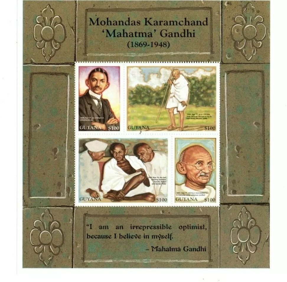 Guyana 1998 Mahatma Gandhi M/S MNH