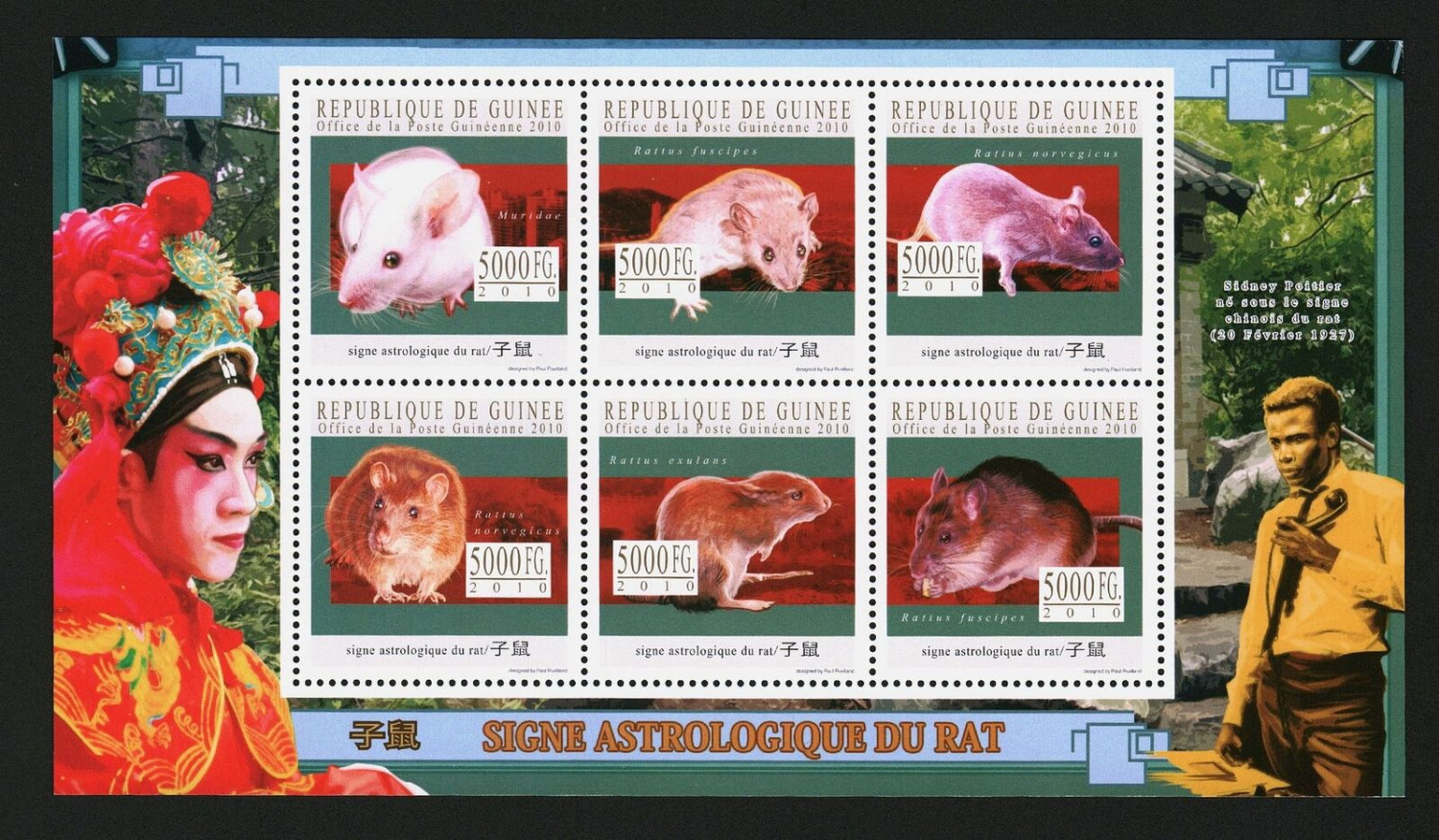 Guinee 2010 Rats Stamp M/S MNH