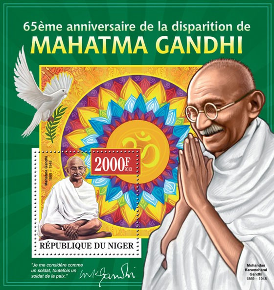Niger 2013 Mahatma Gandhi M/S MNH