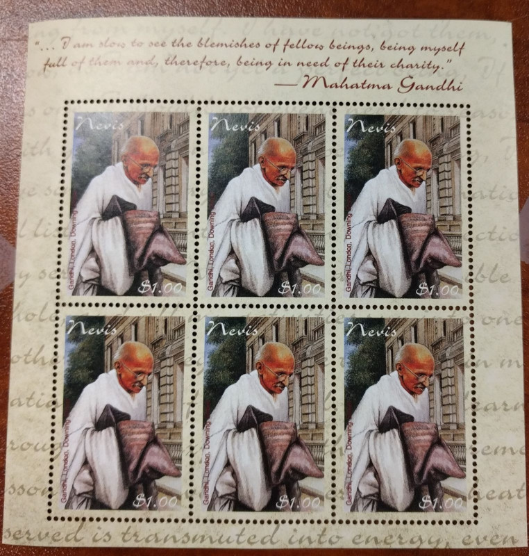 Nevis 1998 Mahatma Gandhi M/S MNH