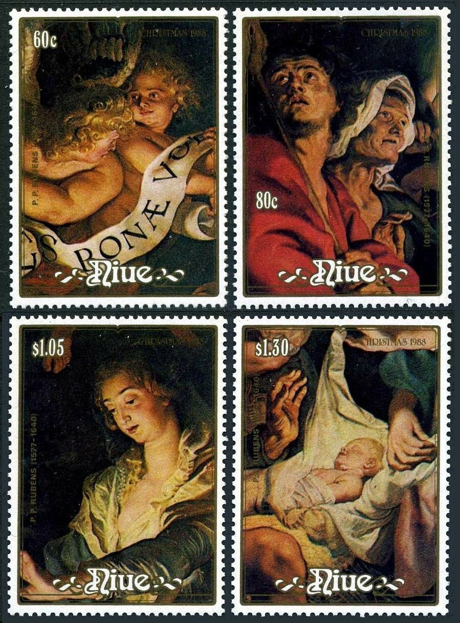 Niue 1988 Peter Rubens Christmas 4v Set MNH