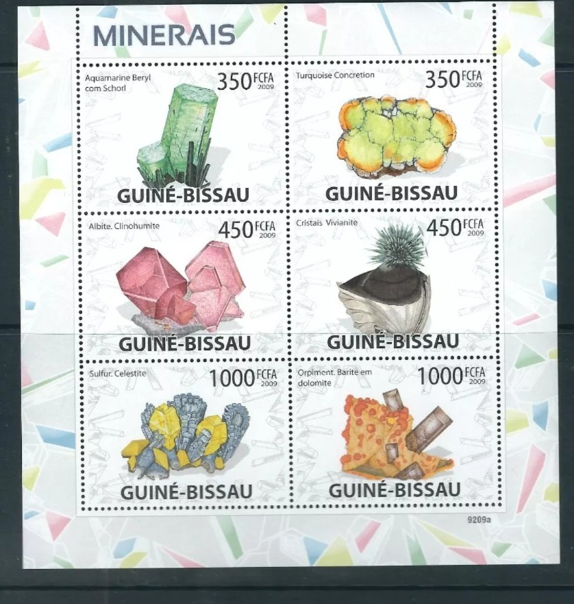 Guinea Bissau 2008 Minerals M/S MNH