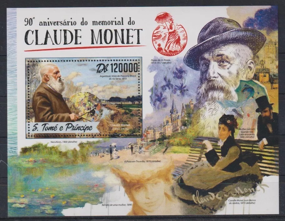 Sao Tome 2016 Claude Monet Paintings M/S MNH