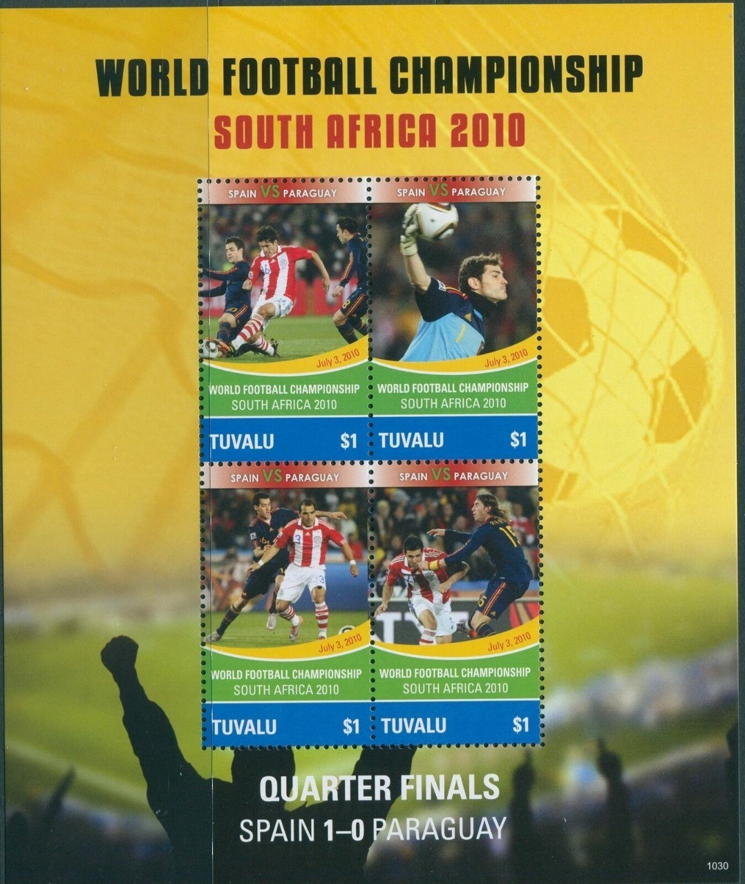 Tuvalu 2010 World Football Championship M/S MNH