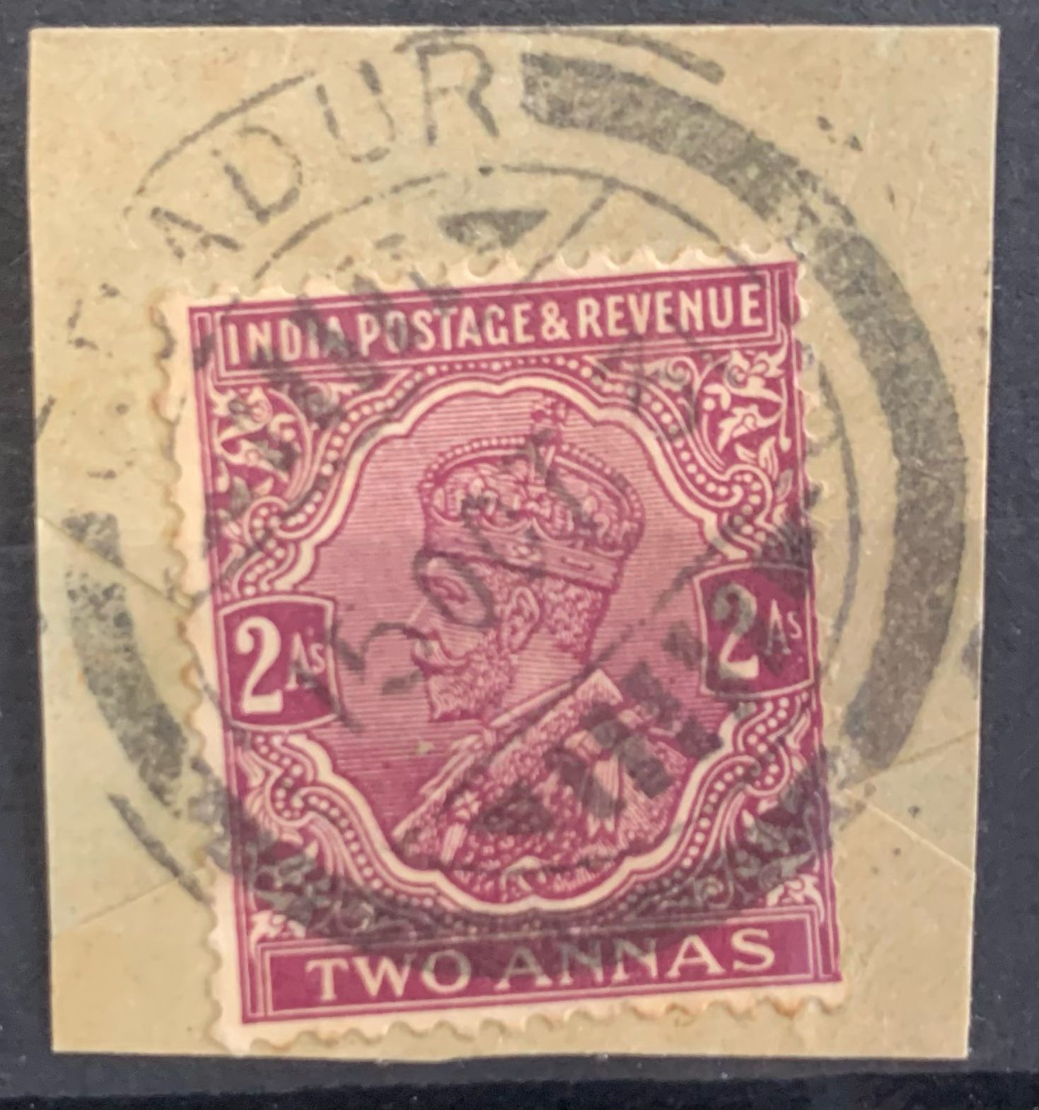 India 1926 KGV 2a Used Abroad in GUADUR Fine Cancelled