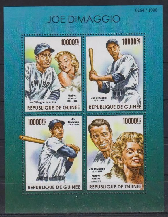 Guinee 2015 Joe Dimaggio Baseball M/S MNH