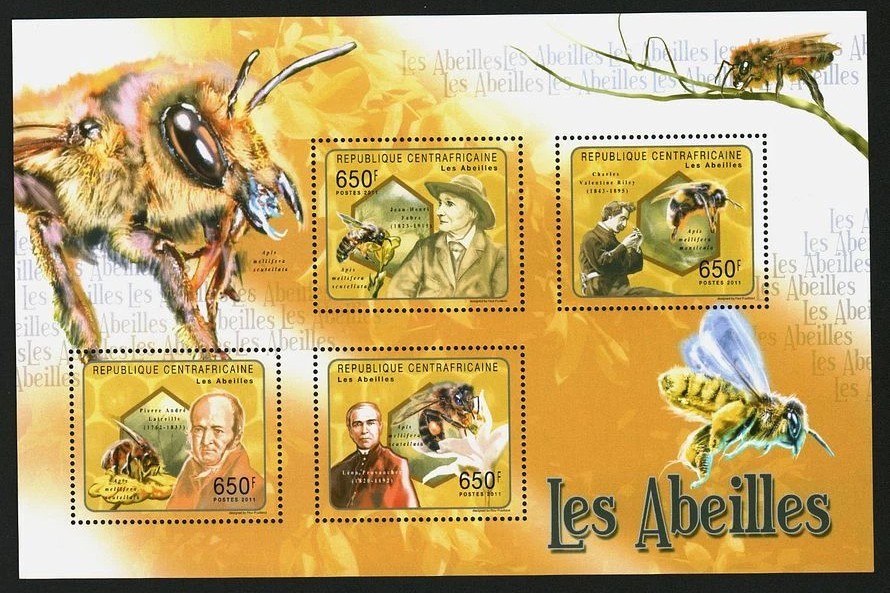 Central Africa 2011 The Bees M/S MNH
