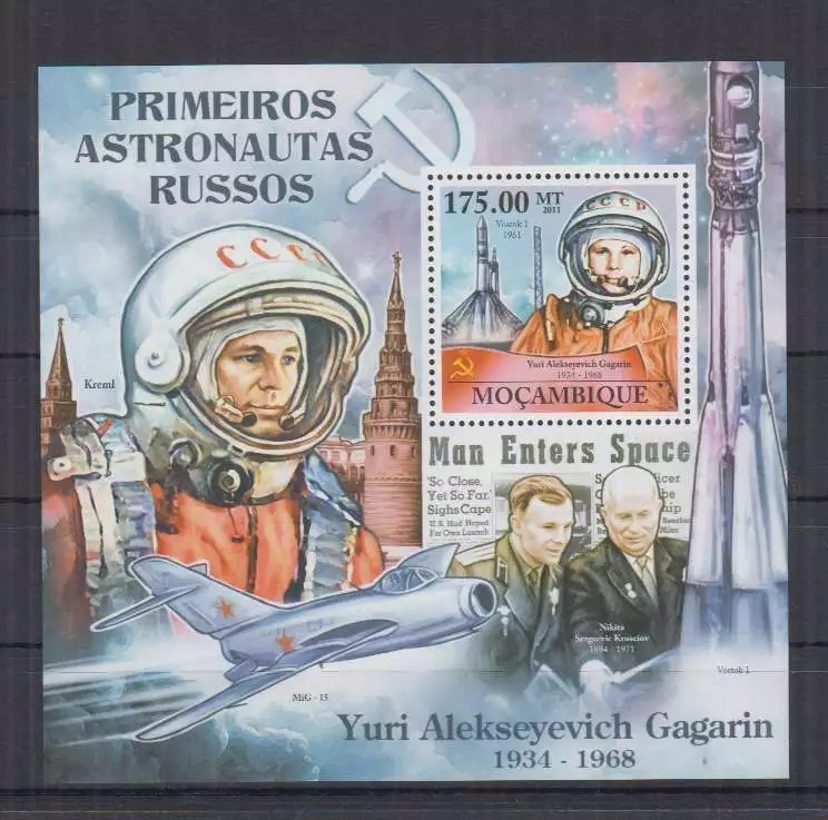 Mozambique 2011 Yuri Gagarin Spaceships M/S HMN