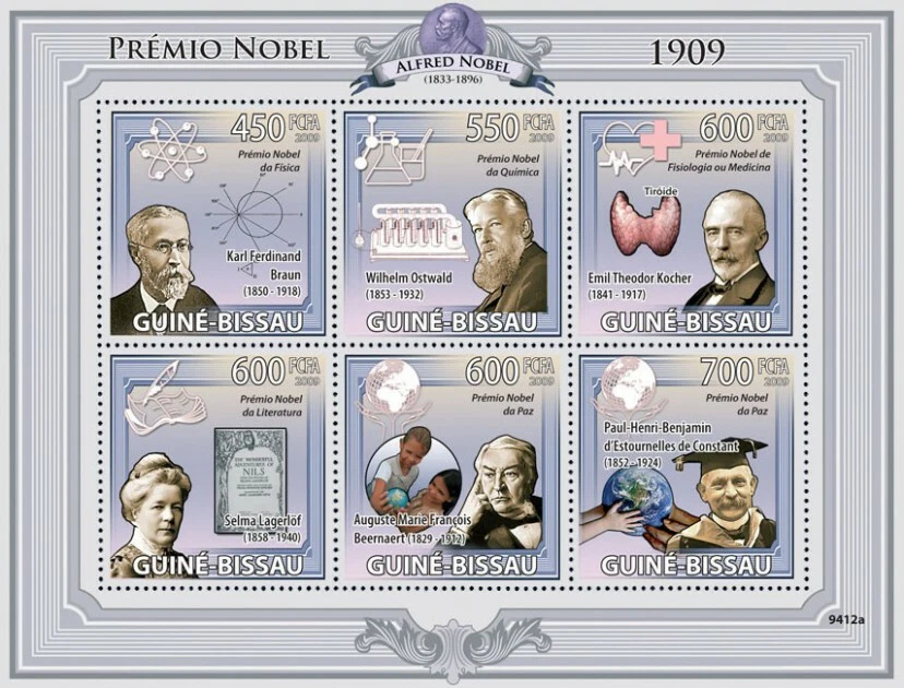 Guinea Bissau 2009 Nobel Prize  M/S MNH