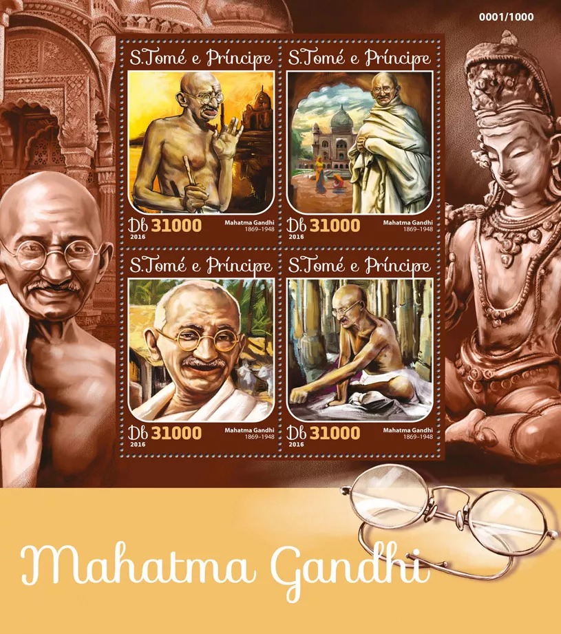 Sao Tome 2016 Mahatma Gandhi M/S MNH