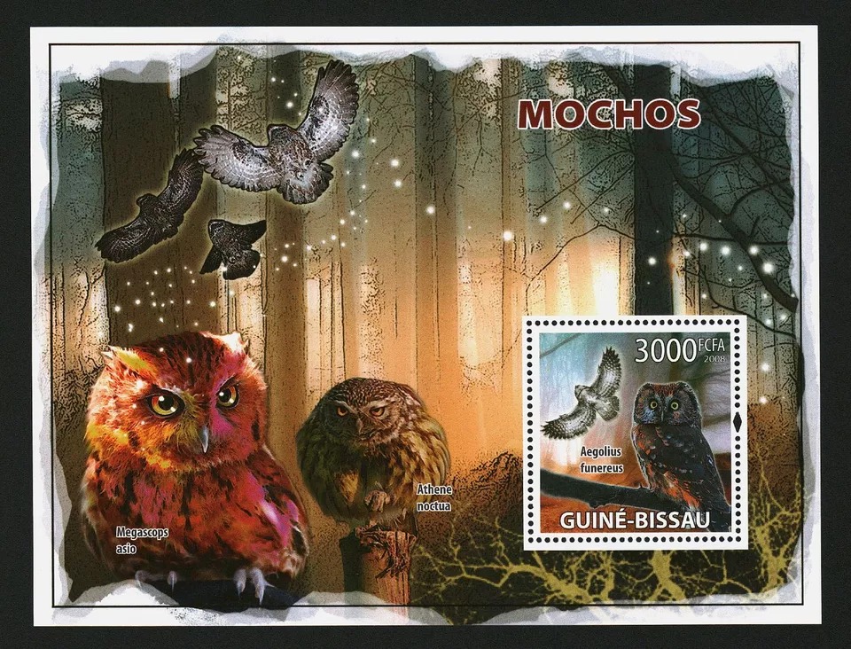 Guinea Bissau 2008 Monkeys And Birds Of Prey M/S MNH