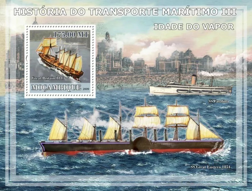 Mozambique 2009 History of Sea transport Age of Steam Ships M/S MNH