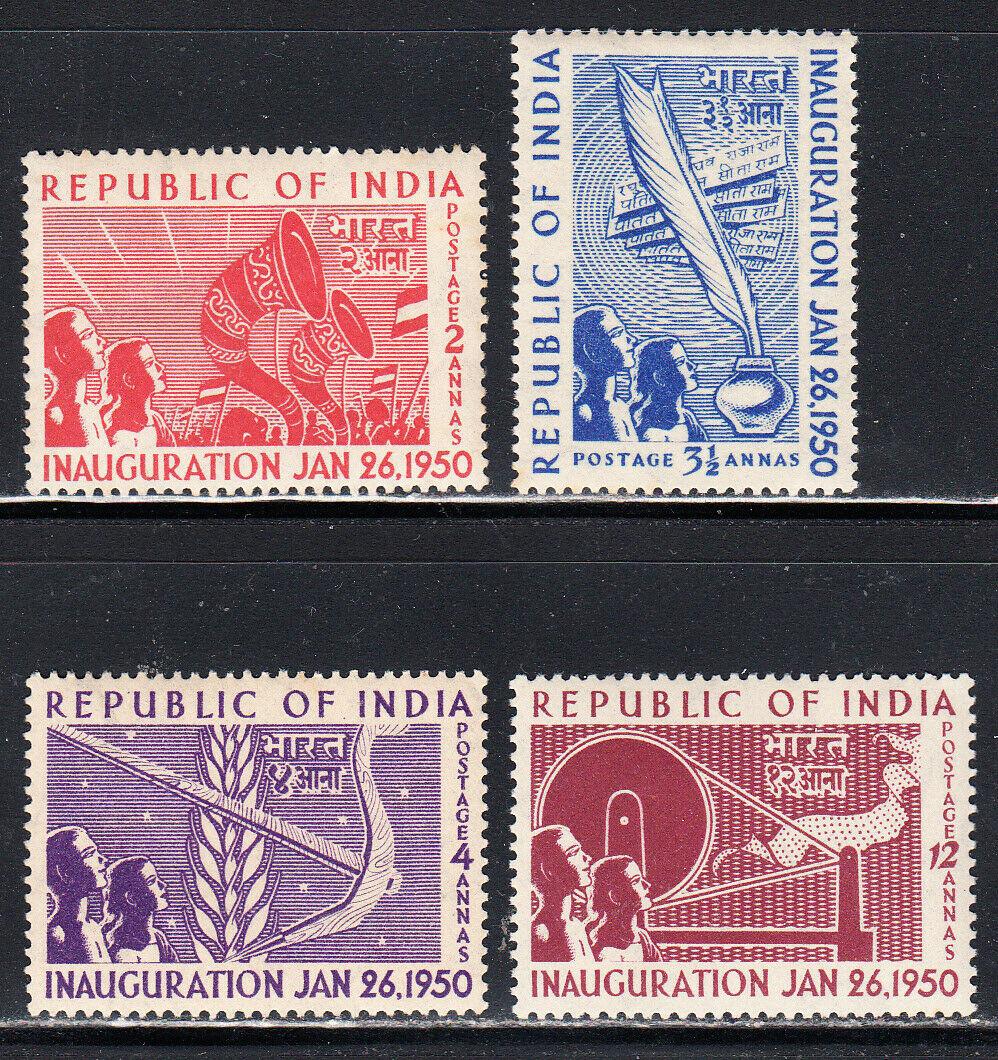 India 1950 Republic Year Set Complete MH White Gum Cat Val 3250