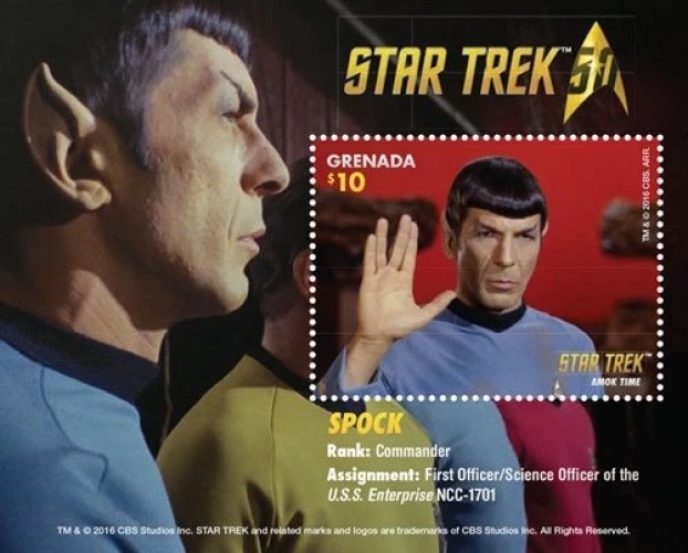 Grenada 2015 Star Trek Spock M/S MNH -