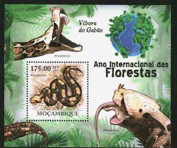 Mozambique 2011 Snakes M/S MNH