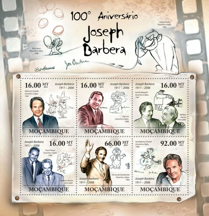 Mozambique 2011 Joseph Barbera M/S MNH