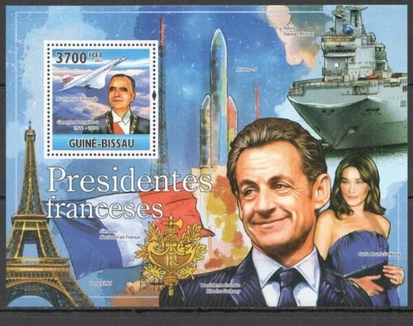 Guinea Bissau 2011 France Presidents Concorde Eifflel Tower M/S MNH