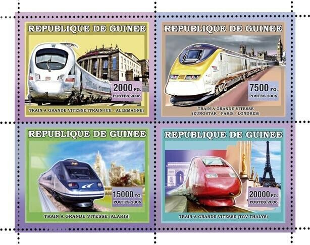 Guinee 2006 Trains A Grande Vitesse M/S MNH