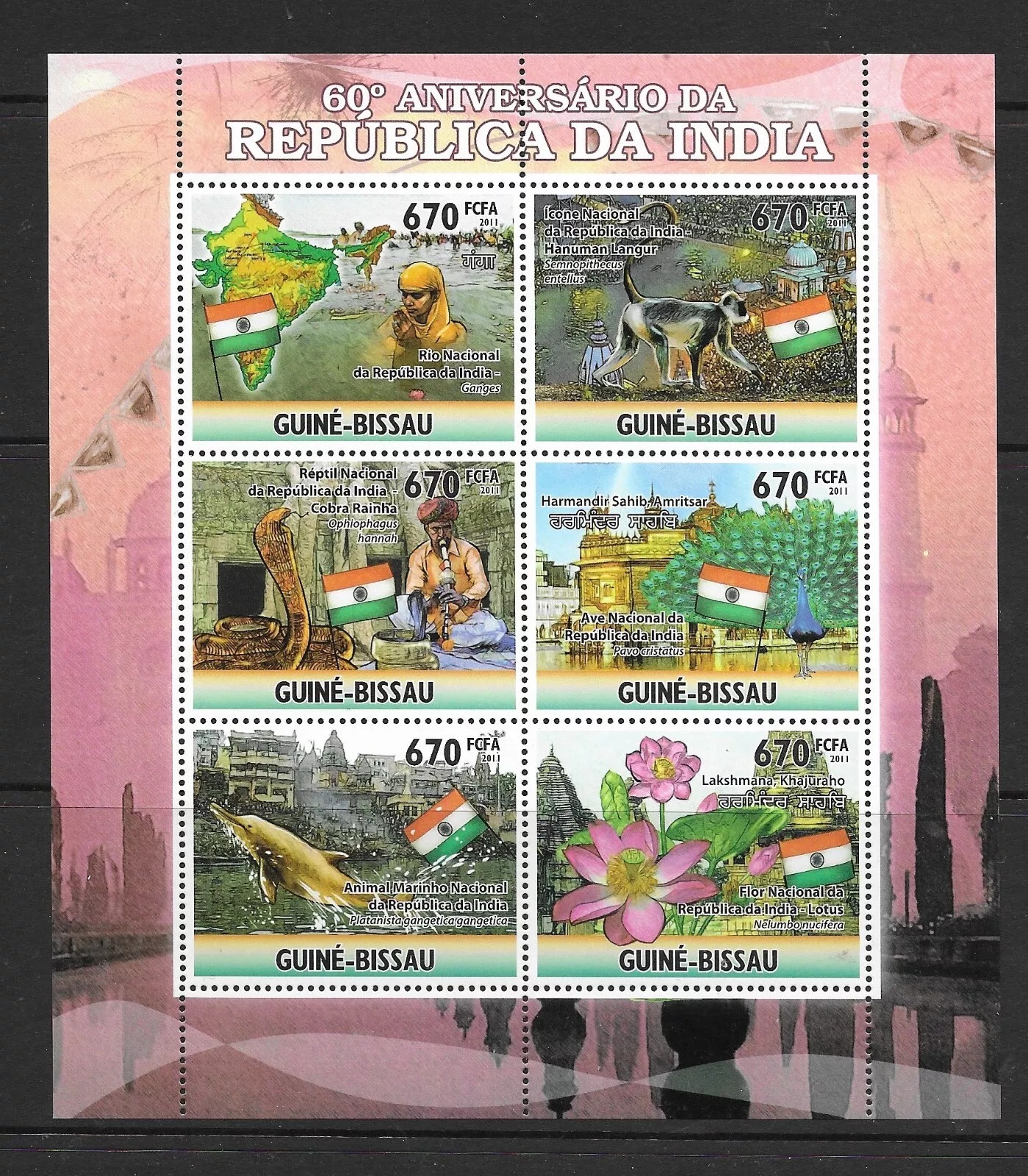 Niger 2013 60th Anniv Of the Republic of India  M/S MNH