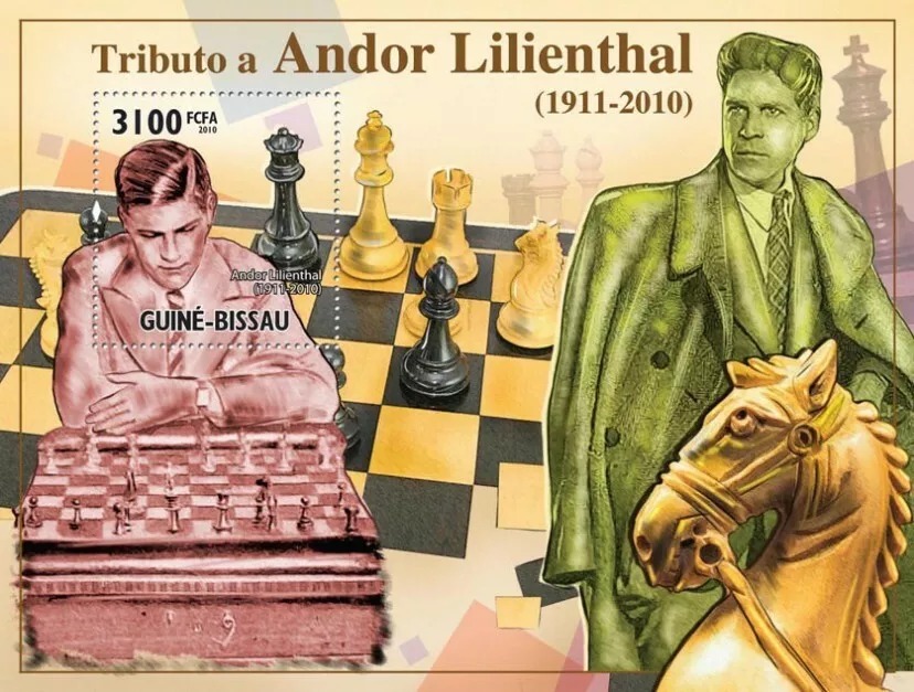 Guinea Bissau 2010 Andor Lilienthal Chess M/S MNH