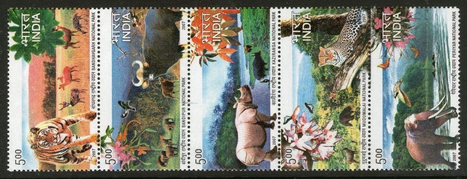 India 2007 National Parks of India Setenant MNH