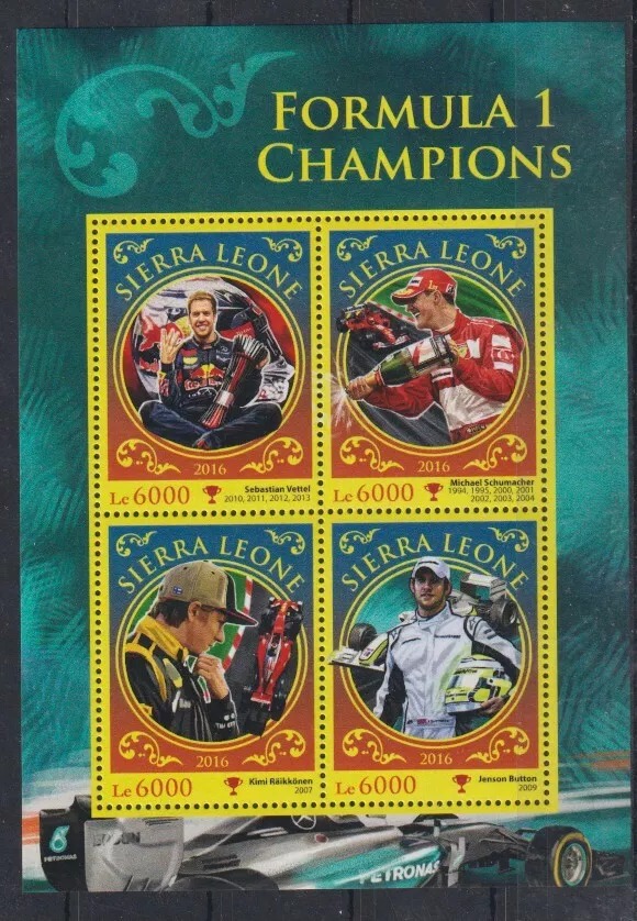 Sierra Leone 2016 Formula 1 M/S MNH