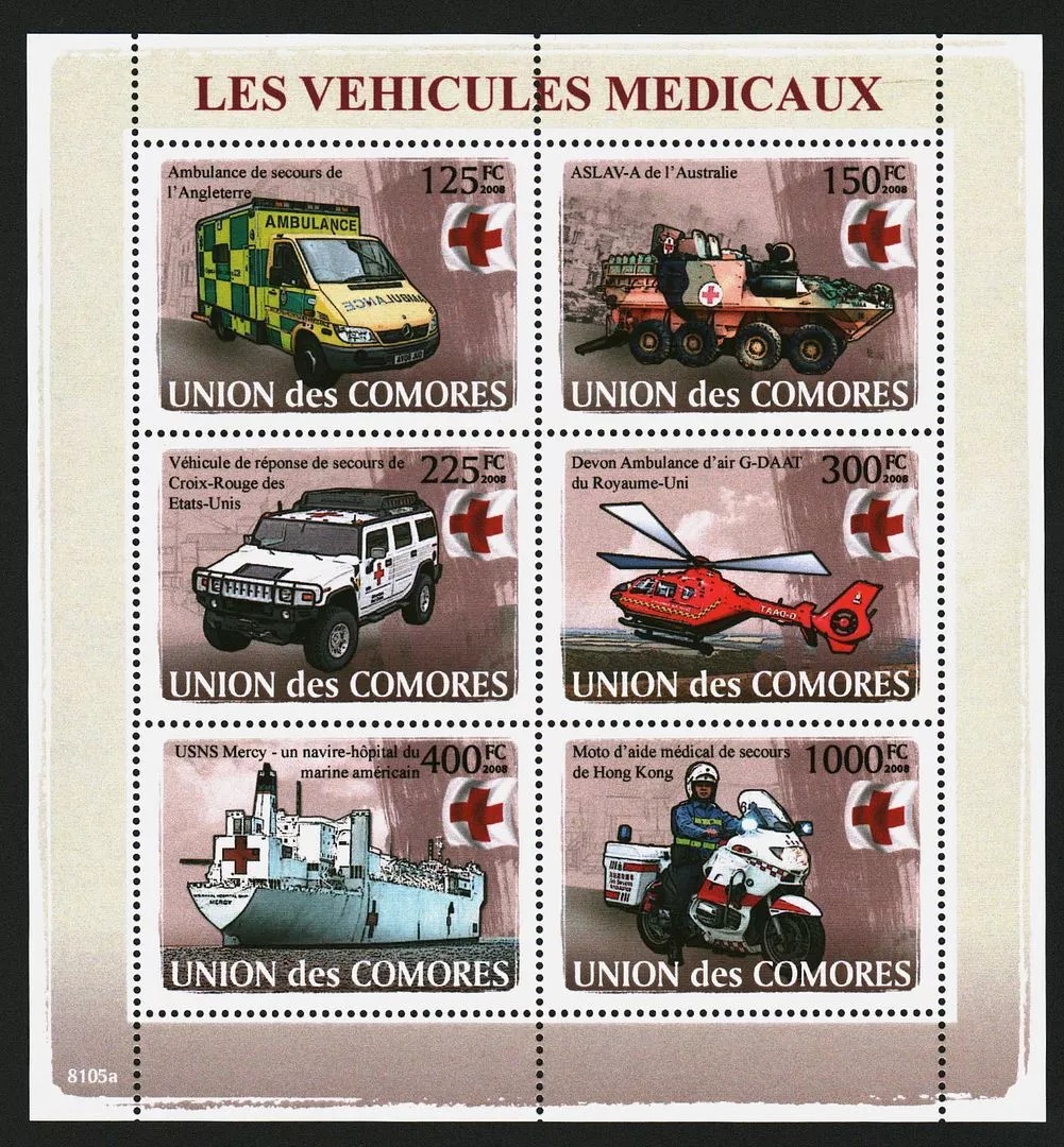Comores 2009 Ambulance Red Cross M/S MNH