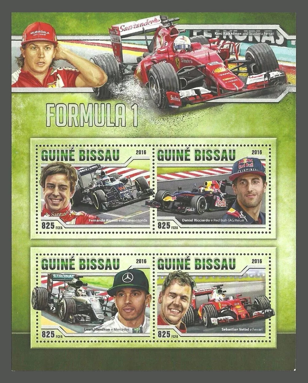 Guinea Bissau 2016 Formula 1 M/S MNH