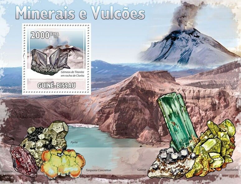 Guinea Bissau 2009 Minerals & Volcanoes M/S MNH