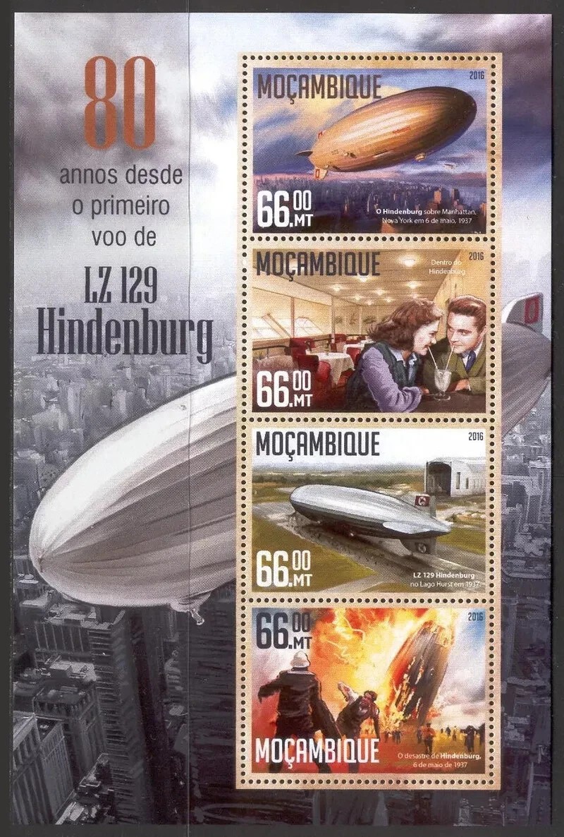 Mozambique 2016  Zeppelins Hindenburg M/S MNH