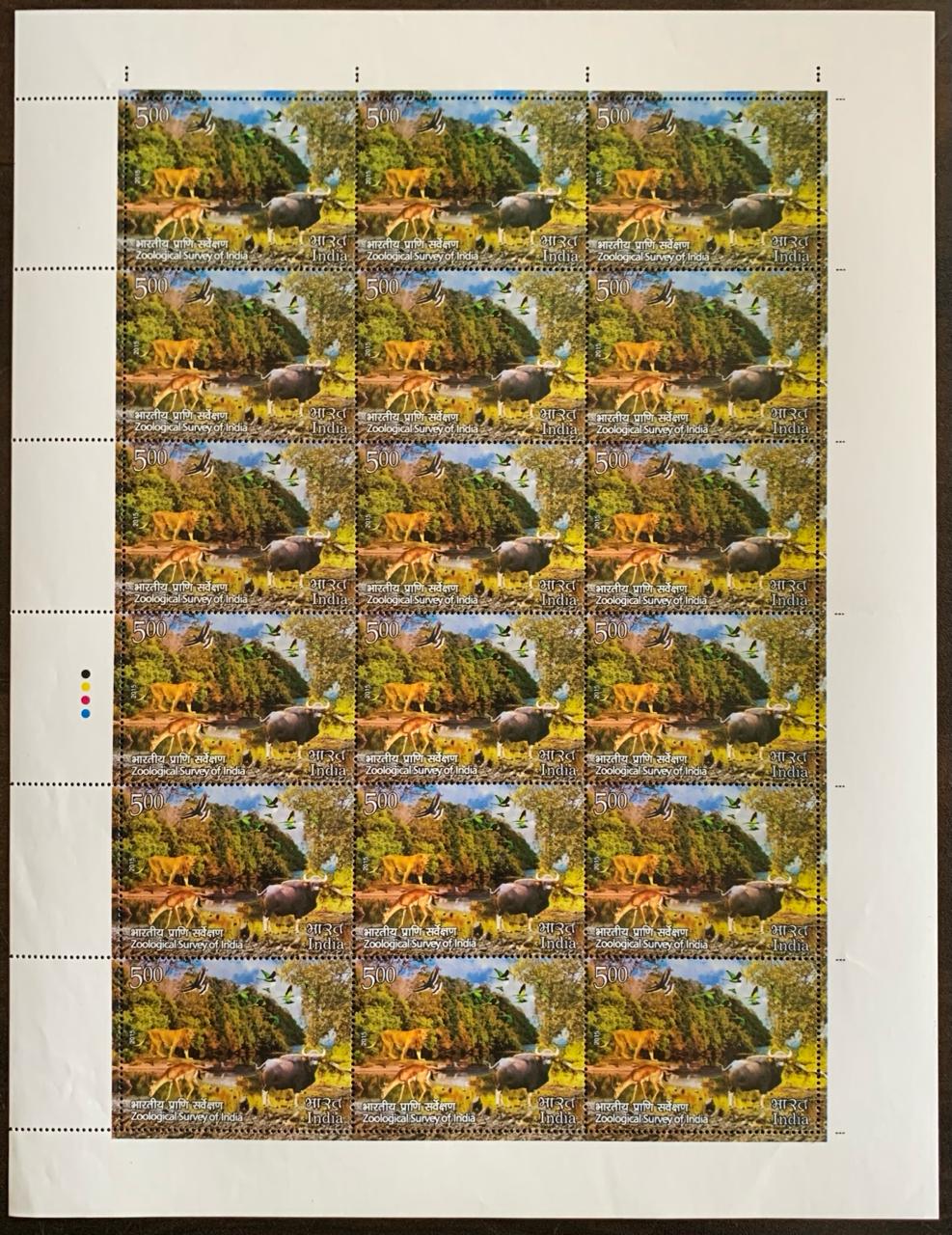 India 2015 Centenary of Zoological Survey of India Lion, Deer Full Sheet