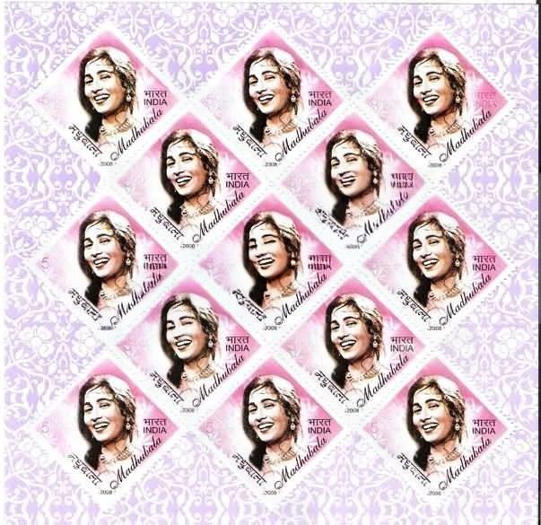 India 2008 Madhubala Sheetlet