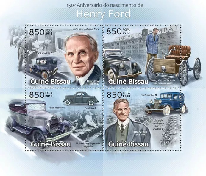 Guinea Bissau 2013 HENRY FORD M/S MNH